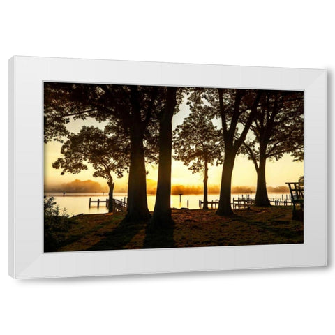 Cobb Island Sunrise III White Modern Wood Framed Art Print by Hausenflock, Alan