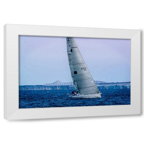 Sailing at Dusk I White Modern Wood Framed Art Print by Hausenflock, Alan