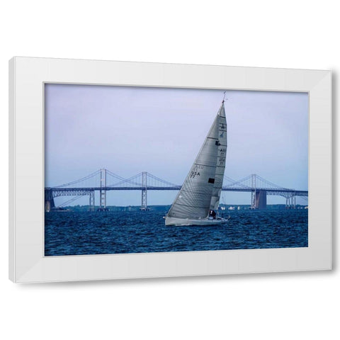 Sailing At Dusk II White Modern Wood Framed Art Print by Hausenflock, Alan