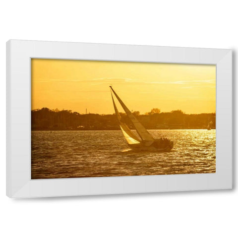 Windward Sunset II White Modern Wood Framed Art Print by Hausenflock, Alan