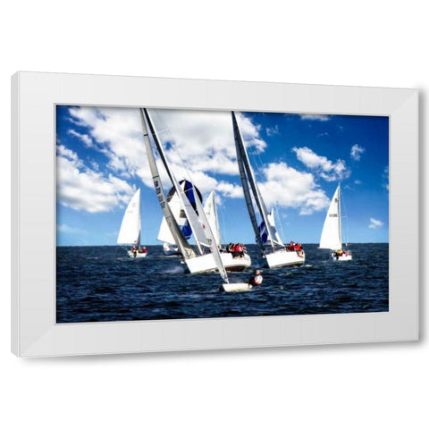 A Perfect Sail I White Modern Wood Framed Art Print by Hausenflock, Alan