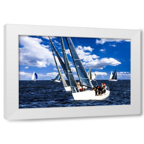 Hike to Windward White Modern Wood Framed Art Print by Hausenflock, Alan