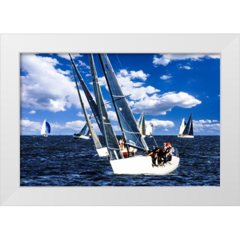 Hike to Windward White Modern Wood Framed Art Print by Hausenflock, Alan