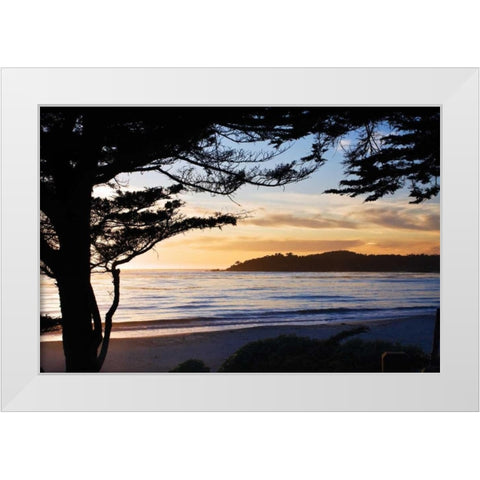 Carmel Sunset III White Modern Wood Framed Art Print by Hausenflock, Alan