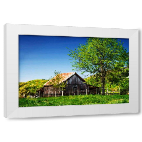 Old Backyard Barn White Modern Wood Framed Art Print by Hausenflock, Alan