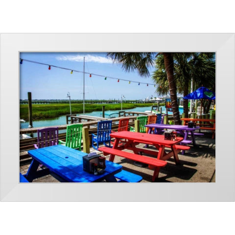 Vacation Destination I White Modern Wood Framed Art Print by Hausenflock, Alan