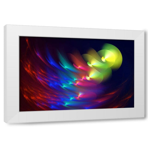 Circular Distoration I White Modern Wood Framed Art Print by Hausenflock, Alan