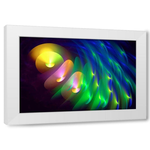 Circular Distoration II White Modern Wood Framed Art Print by Hausenflock, Alan