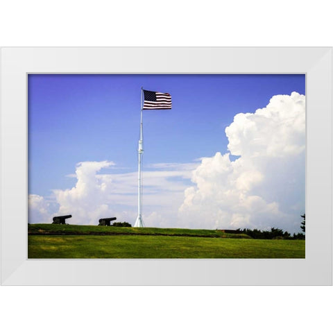 Ol Glory I White Modern Wood Framed Art Print by Hausenflock, Alan