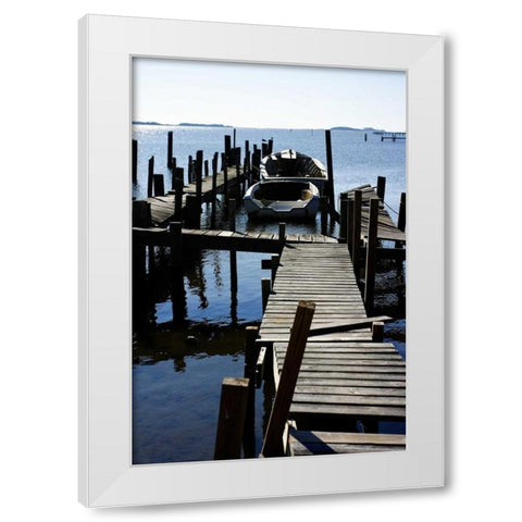 Two Boats White Modern Wood Framed Art Print by Hausenflock, Alan
