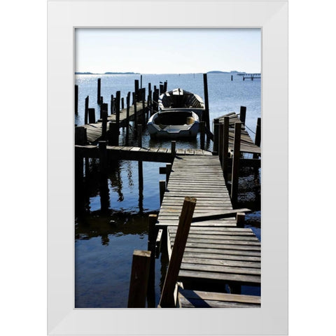 Two Boats White Modern Wood Framed Art Print by Hausenflock, Alan