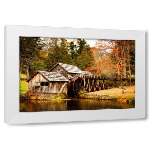 Mabry Mill III White Modern Wood Framed Art Print by Hausenflock, Alan