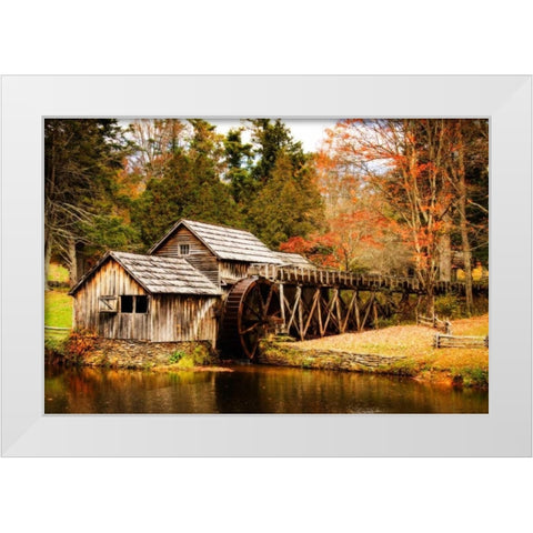 Mabry Mill III White Modern Wood Framed Art Print by Hausenflock, Alan