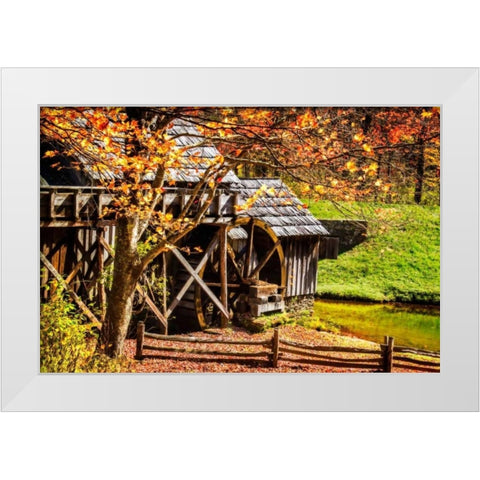 Mabry Mill IV White Modern Wood Framed Art Print by Hausenflock, Alan