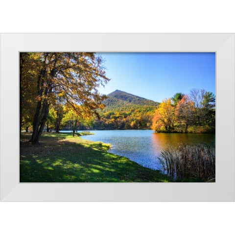 Peaks Of Otter Lake I White Modern Wood Framed Art Print by Hausenflock, Alan