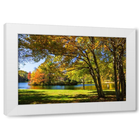 Peaks Of Otter Lake II White Modern Wood Framed Art Print by Hausenflock, Alan