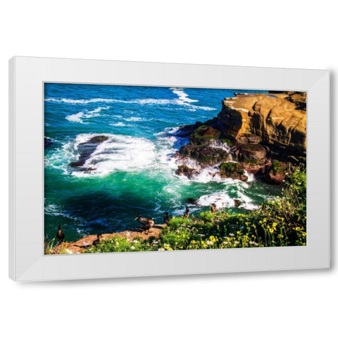 Goldfish Point II White Modern Wood Framed Art Print by Hausenflock, Alan