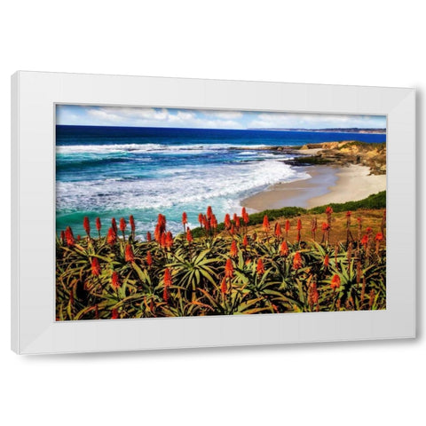 Point La Jolla I White Modern Wood Framed Art Print by Hausenflock, Alan