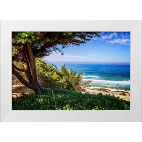 Del Mar Beach I White Modern Wood Framed Art Print by Hausenflock, Alan