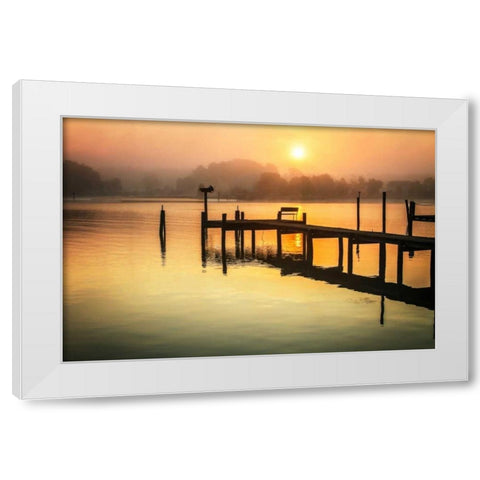 Wicomico River Sunrise II White Modern Wood Framed Art Print by Hausenflock, Alan