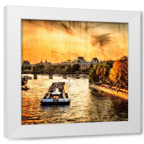 River Seine at Sunset II White Modern Wood Framed Art Print by Hausenflock, Alan