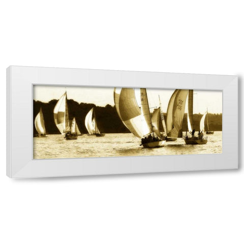 Sailing Home III White Modern Wood Framed Art Print by Hausenflock, Alan