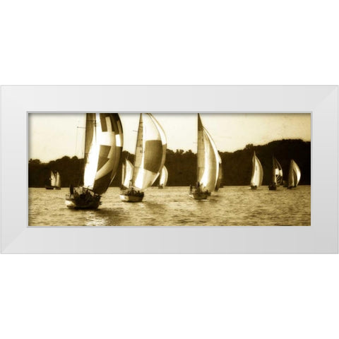 Sailing Home IV White Modern Wood Framed Art Print by Hausenflock, Alan