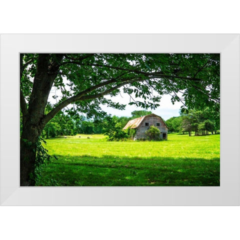 Old Dutch Barn White Modern Wood Framed Art Print by Hausenflock, Alan