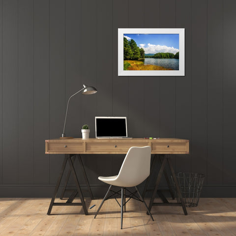 Mountain Lake I White Modern Wood Framed Art Print by Hausenflock, Alan