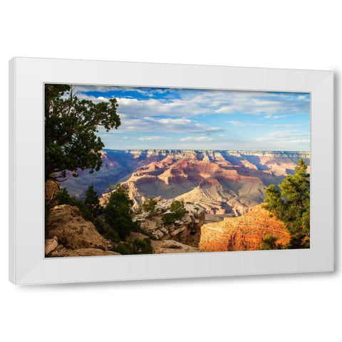 Canyon Shadows I White Modern Wood Framed Art Print by Hausenflock, Alan