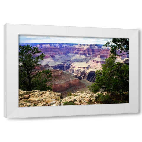 Canyon Shadows III White Modern Wood Framed Art Print by Hausenflock, Alan