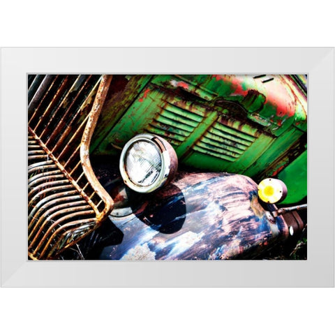Rusty Old Truck VII White Modern Wood Framed Art Print by Hausenflock, Alan