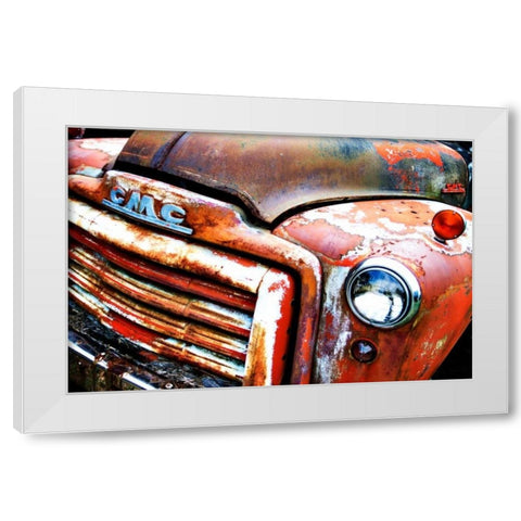 Rusty Old Truck VIII White Modern Wood Framed Art Print by Hausenflock, Alan