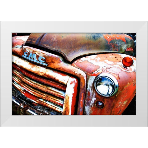 Rusty Old Truck VIII White Modern Wood Framed Art Print by Hausenflock, Alan