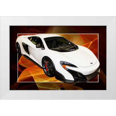 Sleek Sports Car II White Modern Wood Framed Art Print by Hausenflock, Alan