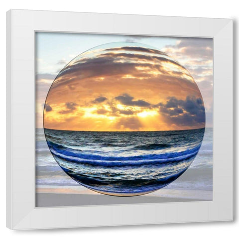 Sunrise Circle I White Modern Wood Framed Art Print by Hausenflock, Alan