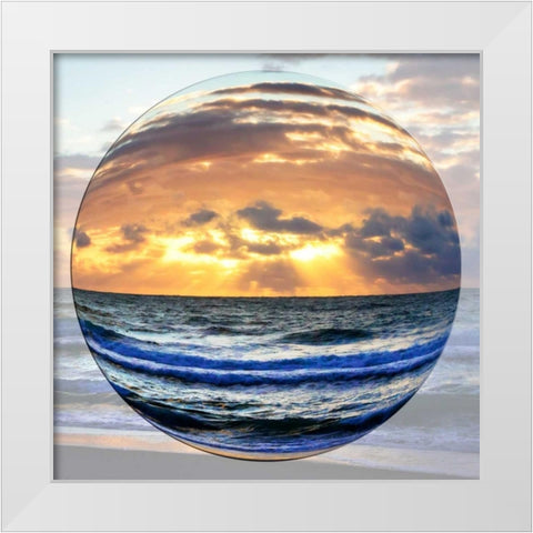 Sunrise Circle I White Modern Wood Framed Art Print by Hausenflock, Alan