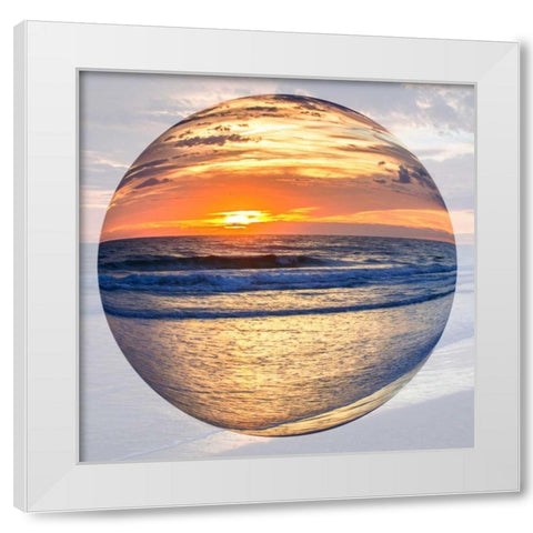 Sunrise Circle II White Modern Wood Framed Art Print by Hausenflock, Alan