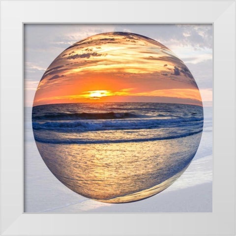 Sunrise Circle II White Modern Wood Framed Art Print by Hausenflock, Alan
