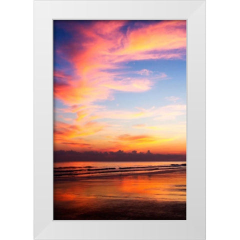 Red Sunrise I White Modern Wood Framed Art Print by Hausenflock, Alan