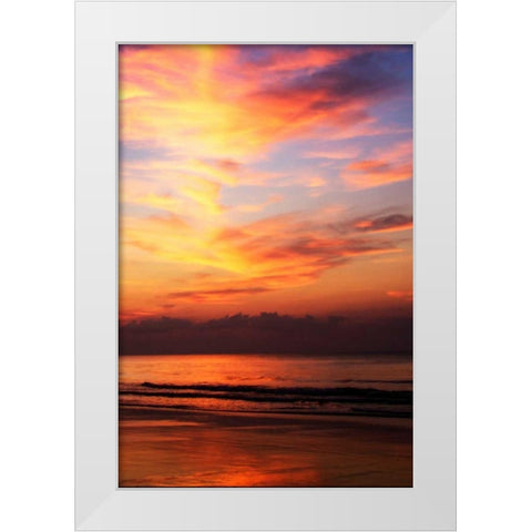 Red Sunrise II White Modern Wood Framed Art Print by Hausenflock, Alan