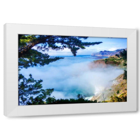 Fog Over Big Sur White Modern Wood Framed Art Print by Hausenflock, Alan