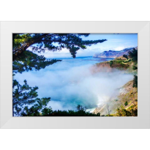 Fog Over Big Sur White Modern Wood Framed Art Print by Hausenflock, Alan