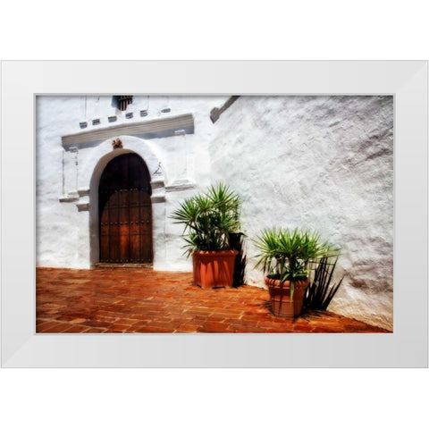 Old California Mission I White Modern Wood Framed Art Print by Hausenflock, Alan