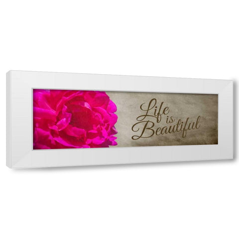 Life is Beautiful White Modern Wood Framed Art Print by Hausenflock, Alan