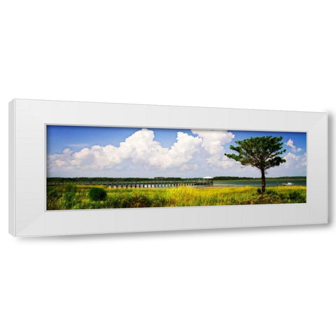 Newport River I White Modern Wood Framed Art Print by Hausenflock, Alan