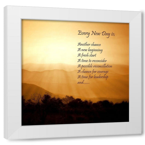 Every New Day White Modern Wood Framed Art Print by Hausenflock, Alan