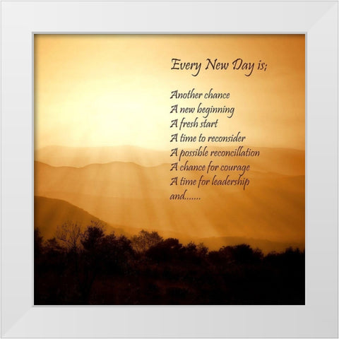 Every New Day White Modern Wood Framed Art Print by Hausenflock, Alan