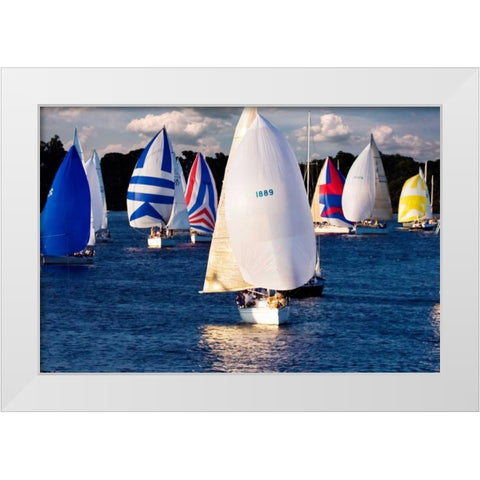 After the Race II White Modern Wood Framed Art Print by Hausenflock, Alan