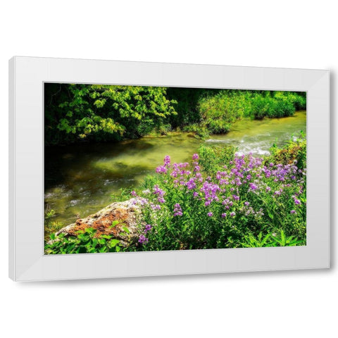 Gentle Stream III White Modern Wood Framed Art Print by Hausenflock, Alan